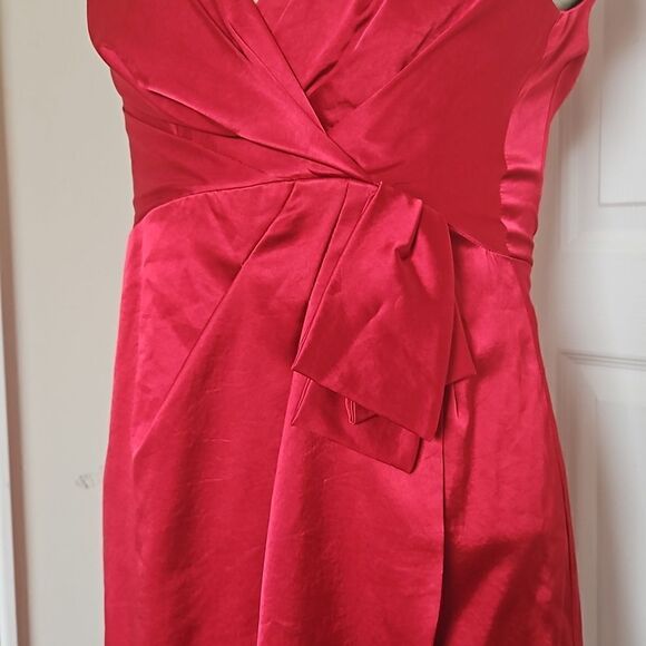 Nanette Lepore Women's V-neck Wrap Dress With Matching Pair Of Earrings 8 Red - Picture 5 of 16